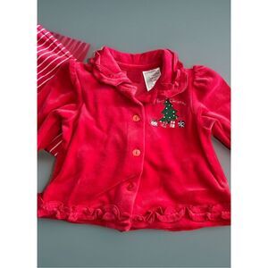 Vintage 2002 Target Girls 6M Velvet Christmas Top Pants Outfit Red NOS NWT
